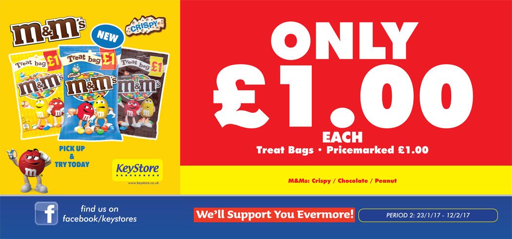 McLeish_Inv's tweet photo. Why not #treatyourself with some M&amp;M'S, only £1 for treat bags of original chocolate, peanut, and crispy! https://t.co/6YUqE8cGpF