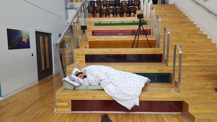 Meet our new Artist in Residence, Marina Moreno, she does take her role literally you know! She's working with all of our school community.