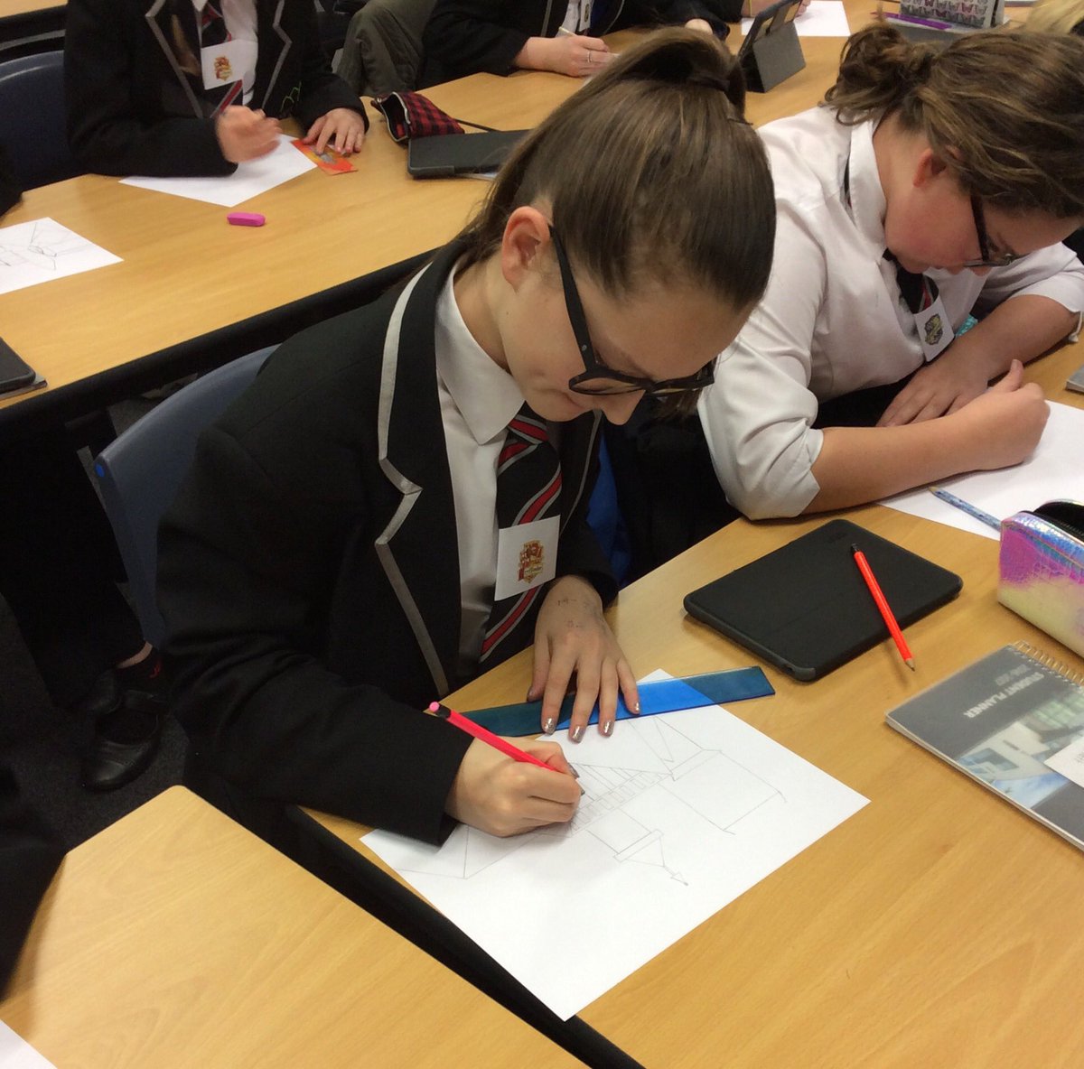 WestLakesMaths's tweet photo. Year 7 are drawing Hogwarts Castle using mathematical shapes #HogwartsAtWLA2017 #todayatWLA #WLAmaths https://t.co/R5vSTQCTJ3
