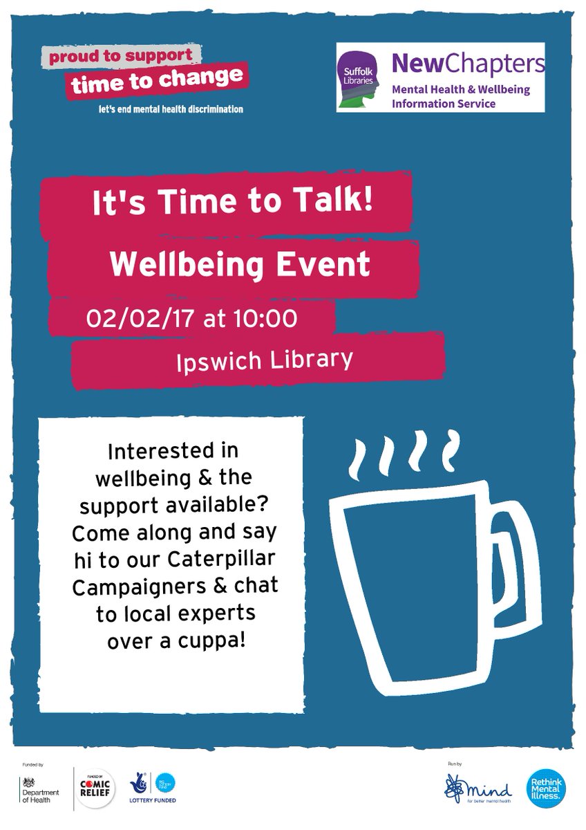 sarah_lungley's tweet image. We'll be joined by @SuffolkMind @realisefutures @VoiceAbility @SUFmentalwealth @JulianSupport &amp;amp; Suffolk Infolink for our @TimetoChange event