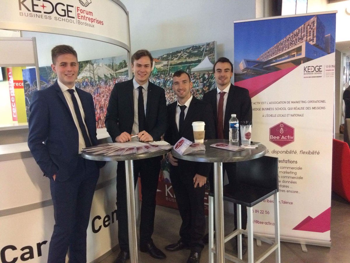 Venez rencontrer notre équipe de commerciaux sur le stand Bee'activ du Forum Entreprises de @kedgebsBDX <a href="/KedgeBS/">KEDGE Business School</a>.
#kedgebs #jobservice #bdx