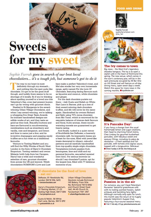 Love is in the air! My new #food+#drink for <a href="/TheRichmondMag/">The Richmond Mag</a> is out now- amazing #chocolate, #pancakes &amp;news on #TheIvy coming to #Richmond♥️