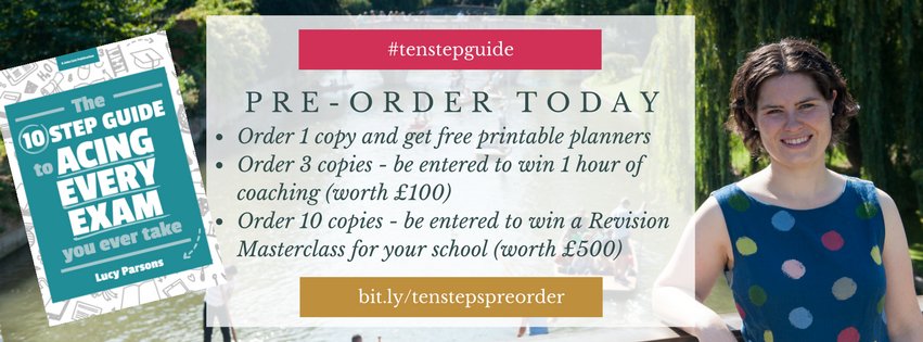 LucyCParsons's tweet photo. TEACHERS: Win a Revision Masterclass for your school worth £500 when you pre-order my book https://t.co/J2qlh4Ikmx #tenstepguide https://t.co/5IWq9MzeHO