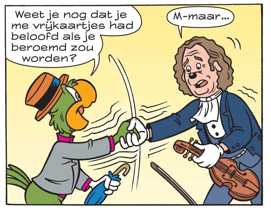 Drie keer raden welke beroemde vioolspeler er deze week in de Donald Duck staat!