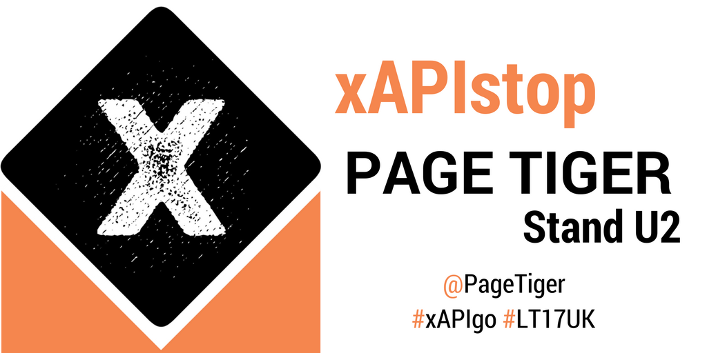 WatershedLRS's tweet photo. Be sure to visit the nice folks at @Page_Tiger at Stand U2 and play a little #xAPIgo! #LT17UK #xAPI https://t.co/KJTDaFYgir