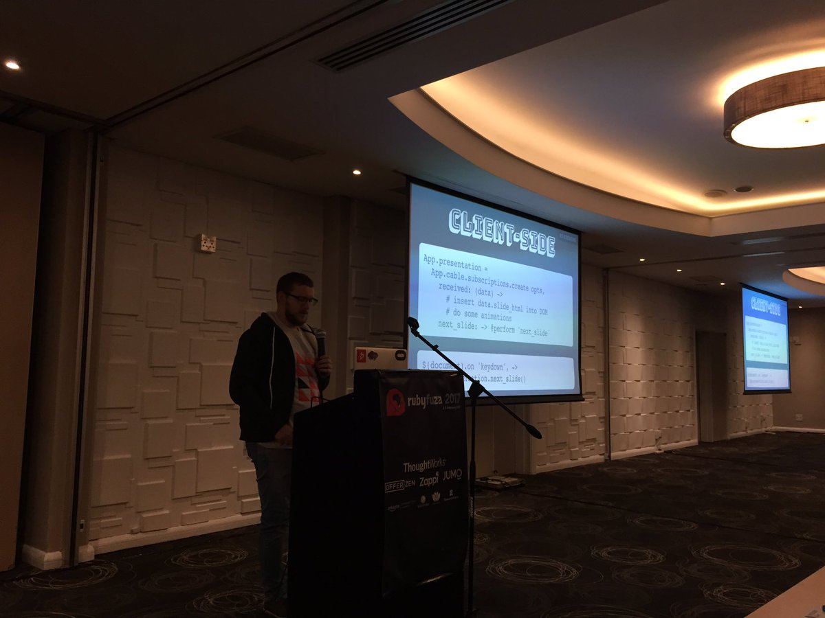 rubyfuza's tweet image. @jellym4nn showing off a working demo #rubyfuza