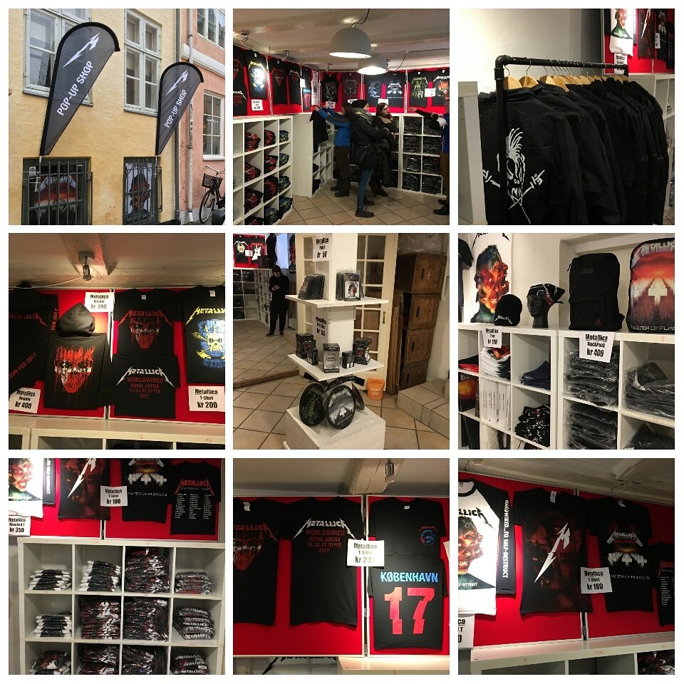 Metallica's tweet photo. Now open! Merchandise featured here is not sold anywhere else!
Teglgårdsstræde 7A-7B, DK-1452 Copenhagen C 🇩🇰 #Metallica #MetPopUpShop https://t.co/kjvmRDsODY