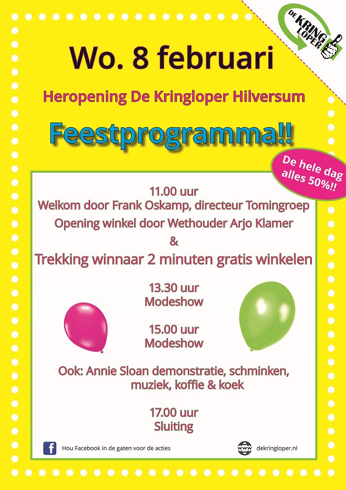 Woensdag 8 februari 11.00 uur de officiële (her)opening van onze prachtig verbouwde winkel in Hilversum. Met allerlei leuke activiteiten!