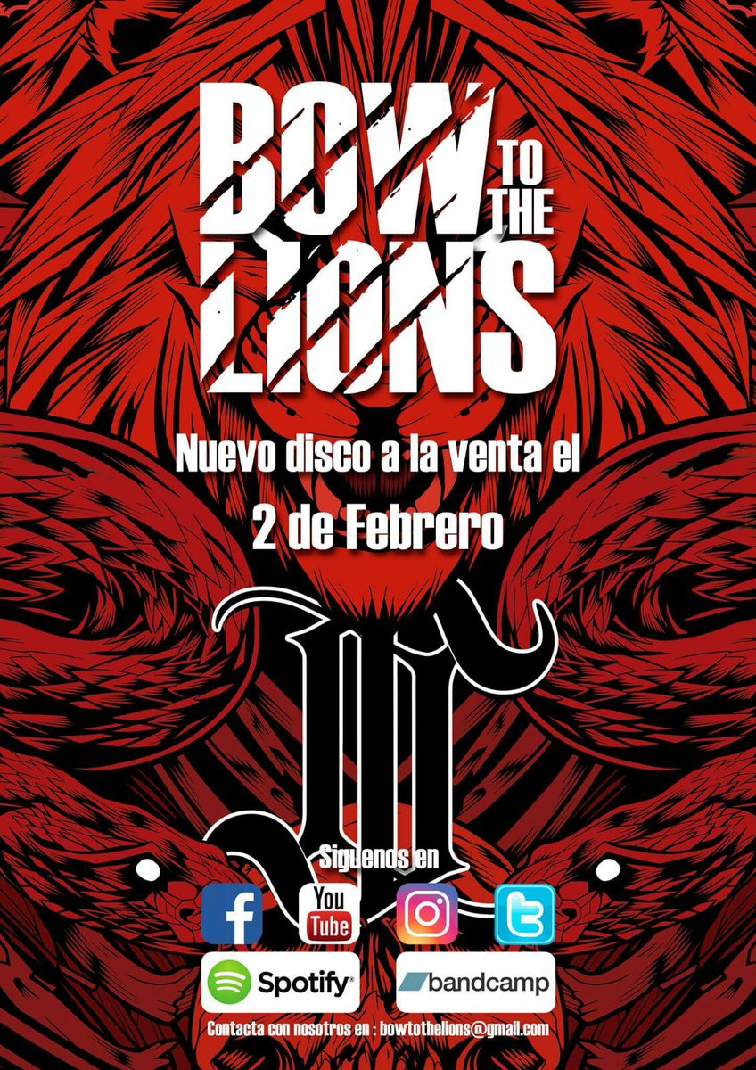Hoy lanzamos nuestro álbum debut. <a href="/bowtothelions/">Bow To The Lions</a> ya están aquí! Escuchadlo en YouTube, Spotify y Bandcamp bit.ly/2kldiH3 #metal