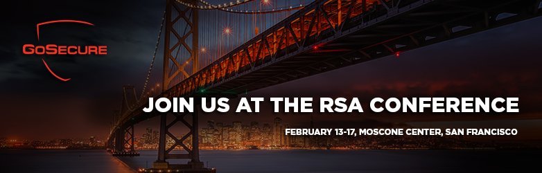 GoSecure is excited to announce its participation at the RSA Conference for its second consecutive year!
gosecure.net/events/#id866