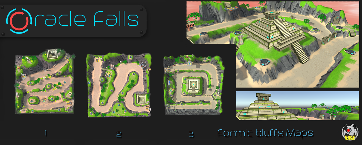 ere_games's tweet photo. Our second set of maps, Formic Bluffs. Fight on the ancient ruins of a long-gone civilization and slay your enemies! #oraclefalls #gamedev https://t.co/U1x2HgYXGY