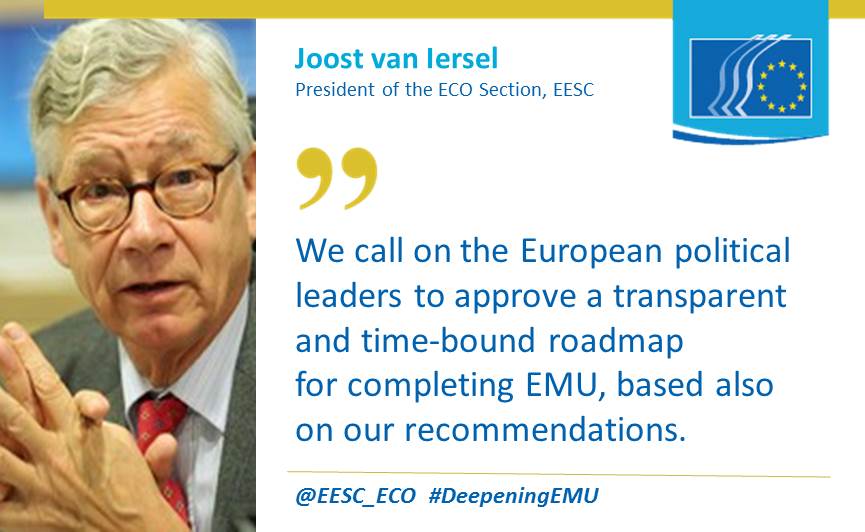 EESC_ECO's tweet photo. President #vanIersel A clear sense of ownership & direction is needed. Let's work as of now on building the missing blocks of a genuine #EMU https://t.co/BjH86dEDMh