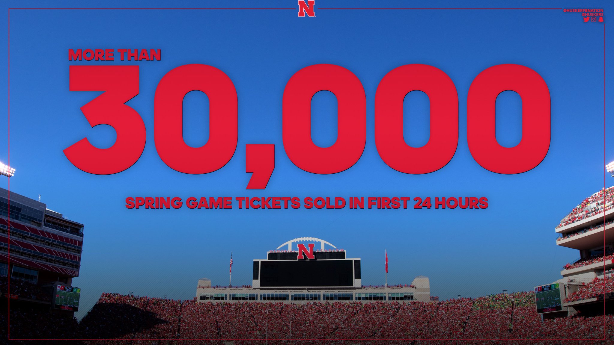 Nebraska Huskers on Twitter "More than 30,000 Spring Game tickets have