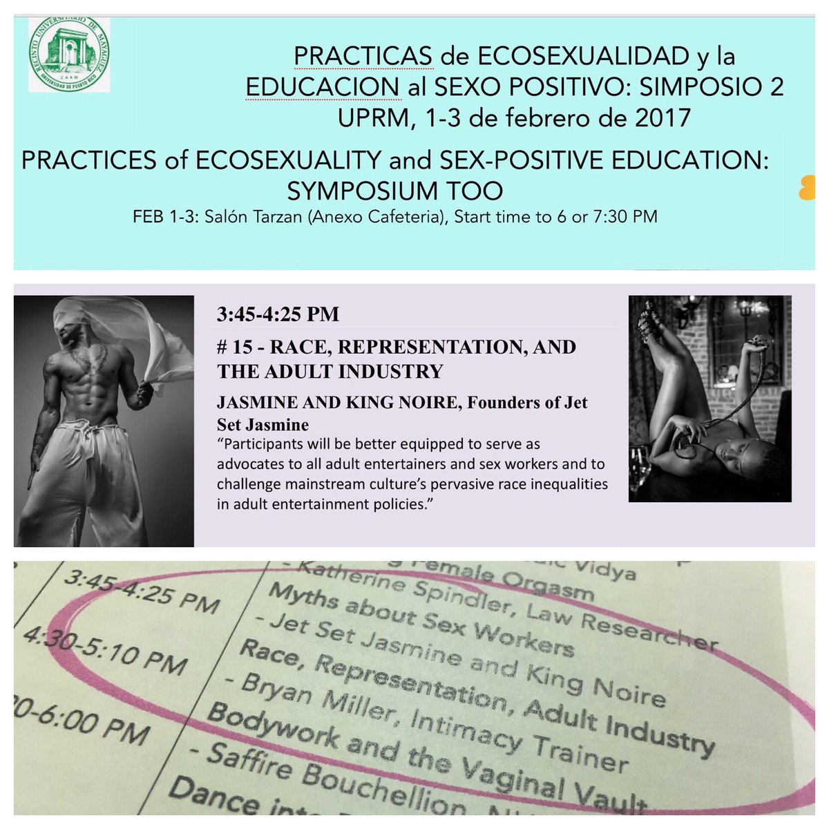 JetSetJasmine's tweet image. Excited to participate in the Practices of Ecosexuality and Sex-Positive Education Symposium at the #UniversityofPuertoRico with @kingnoire