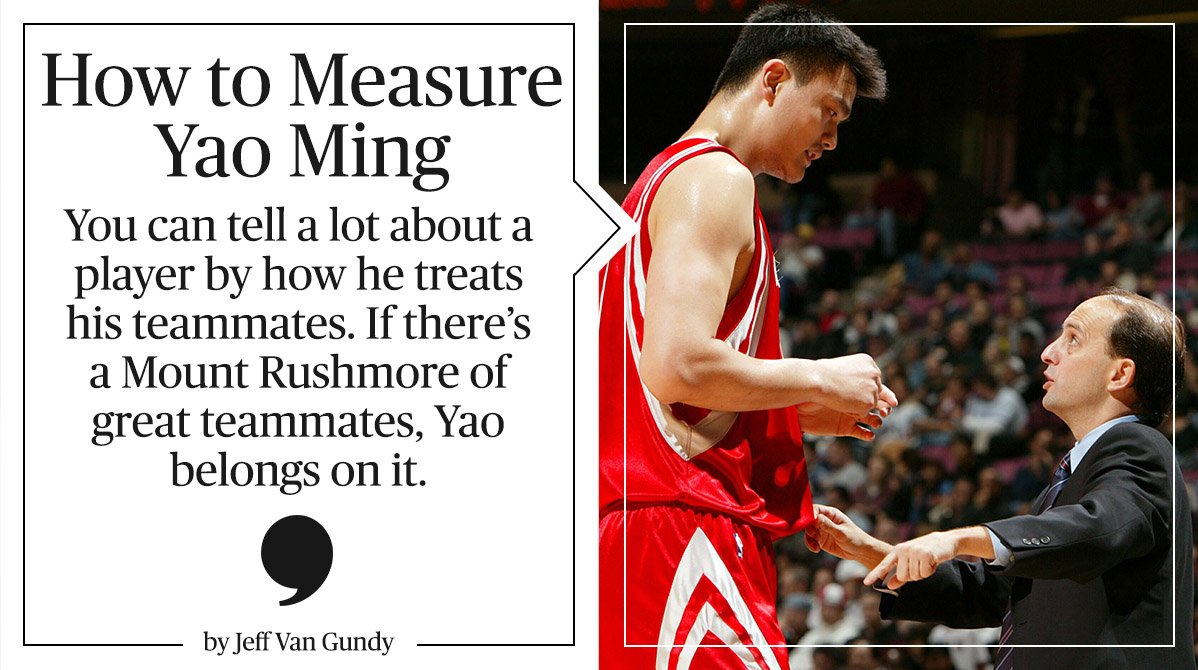 As the @HoustonRockets retire @YaoMing's jersey, Jeff Van Gundy remembers his former center's greatness: playerstribu.ne/VanGundyYao