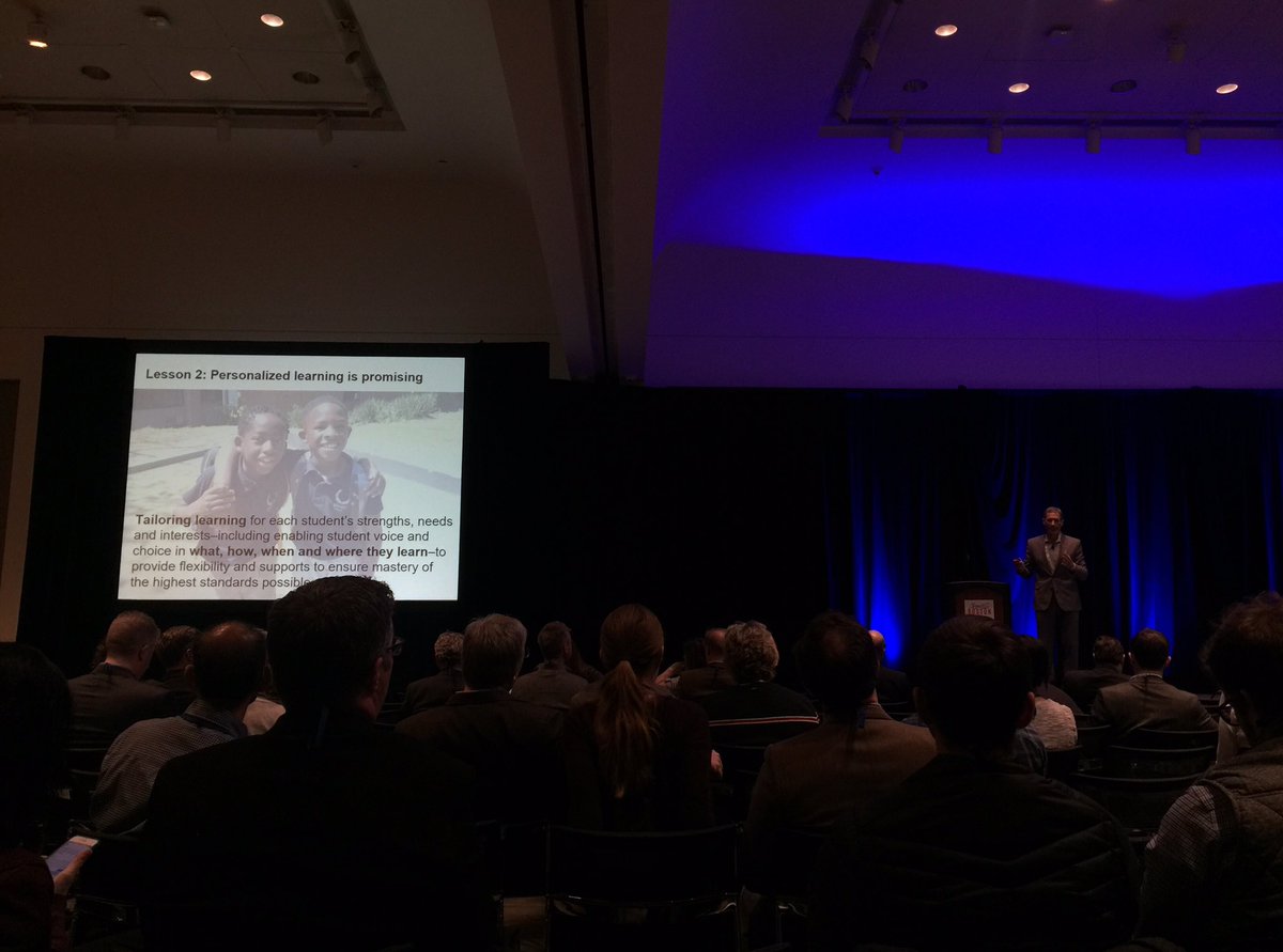 ImWithJD's tweet photo. @tvanderark : 'personalized learning is the new frame of american education — it will help students learn better and faster.' #learnlaunch17 https://t.co/2jKjmQIt9C