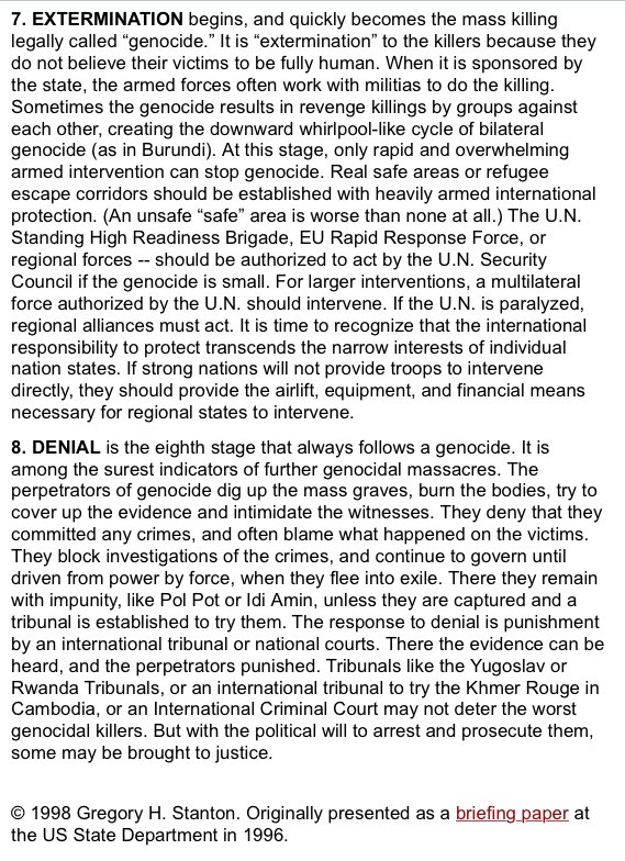 cjwerleman's tweet photo. The 8 stages of genocide. We are at stage 3, on the way to stage 4 against Muslims. https://t.co/akRU9ll40m