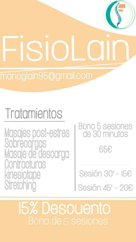 Fisio_Lain's tweet photo. Tenemos ya nuestros precios del 2017!
No te lo pierdas!
Facebook: Fisio Lain https://t.co/dM3X8RAdKL