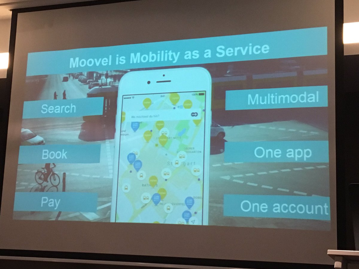 Alex_Micheau's tweet photo. All the transports solutions are provided in the @moovel app, now available in 9 cities! When will you operate in #Paris? #MaaS #CDSM2017 https://t.co/883ZRKuUVW