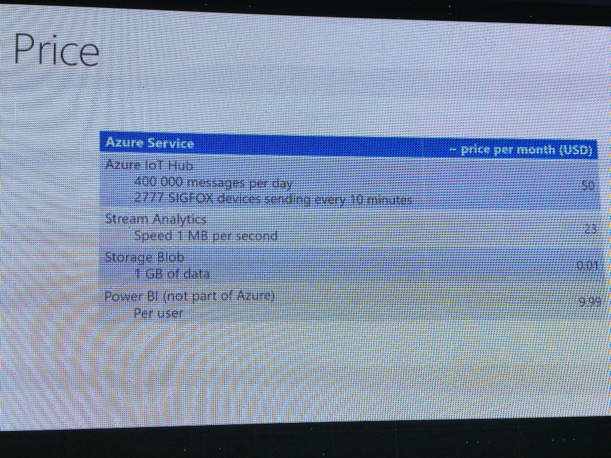 milankalal's tweet photo. Pricing of @Azure #IoT service (per month) seems very tempting  ☺ #IOTPM2017 @MicrosoftIoT https://t.co/tQ9o64pHNu