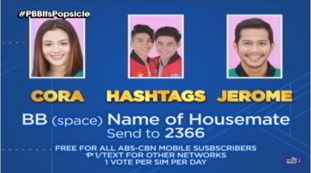 PBBabscbn's tweet photo. Keep on voting! #PBBItsPopsicle https://t.co/cDHGAKSHD1
