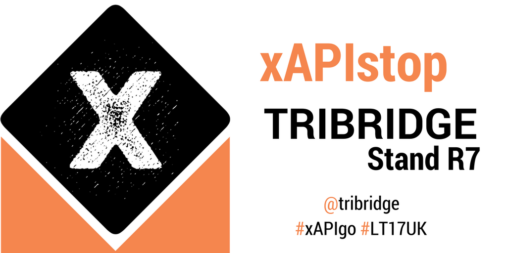 WatershedLRS's tweet photo. Keep collecting those #xAPIgo badges and visit @tribridge at Stand R7! #LT17UK #xAPI https://t.co/IyjHjdvvMY