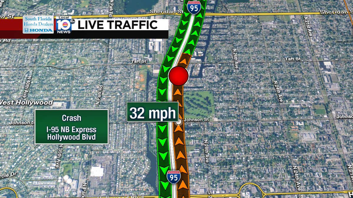 Crash on I-95 NB Express after Hollywood Blvd #traffic https://t.co/FRIwyfk7Y4