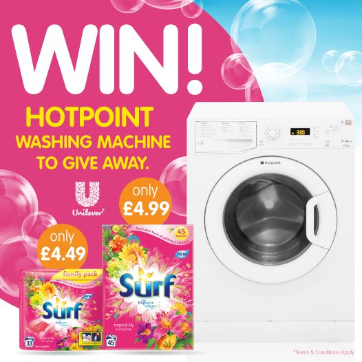 bmstores's tweet photo. ✨#COMPETITION TIME✨ FLW/RT for the chance to win a Hotpoint Washing Machine thanks to the fab people at @UnileverUKI! Ends 23:59 09/02/2017 https://t.co/Ax6IAUYL5E