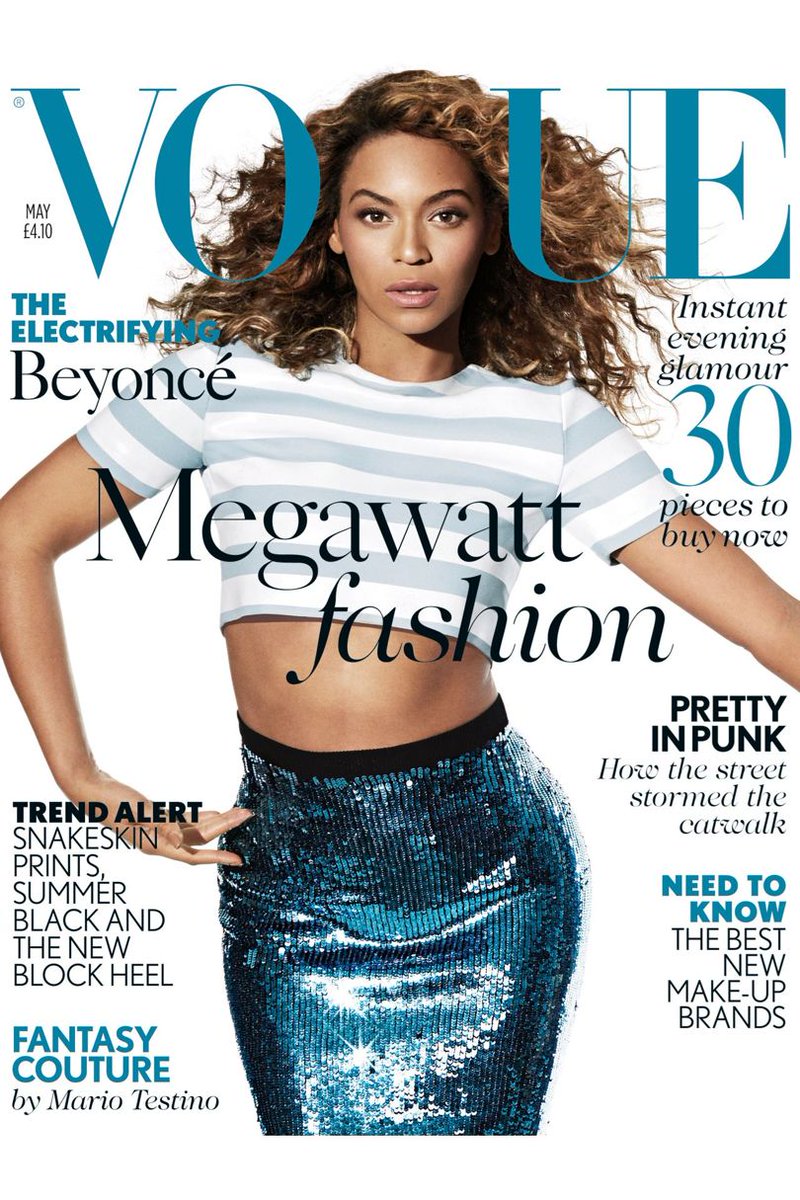 BritishVogue's tweet image. As she revealed her surprise bump last night, Vogue does a #TBT to when @Beyonce was a covergirl: vogue.uk/DkJOuk