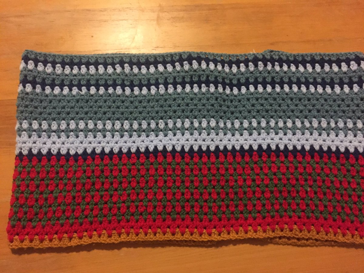goocrochet's tweet photo. January section of my temperature blanket! #blanket #cool #cold #hot #temperature #red #blue #green #stitch #crochet #crocheting #knit https://t.co/vPaEM8IlEs