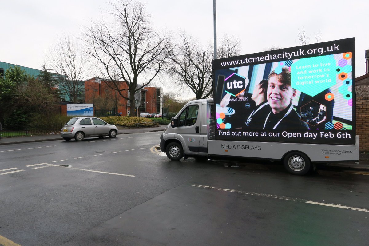 UTCMediaCityUK's tweet photo. Have you seen our new #digtal ad campaign? Driving out across Greater Manchester. If you see it take a pic and send it to us :) #utcInspired https://t.co/V4g4VwMvbg