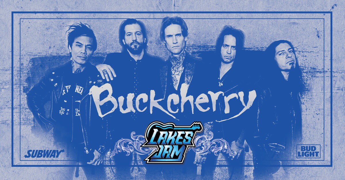 LakesJam's tweet photo. Thrilled to announce @Buckcherry will be performing Friday! Their first trips to the Brainerd area!
โถ๏ธhttps://t.co/uQpL0Or2jD | #JamOn https://t.co/wfz1bfphaT
