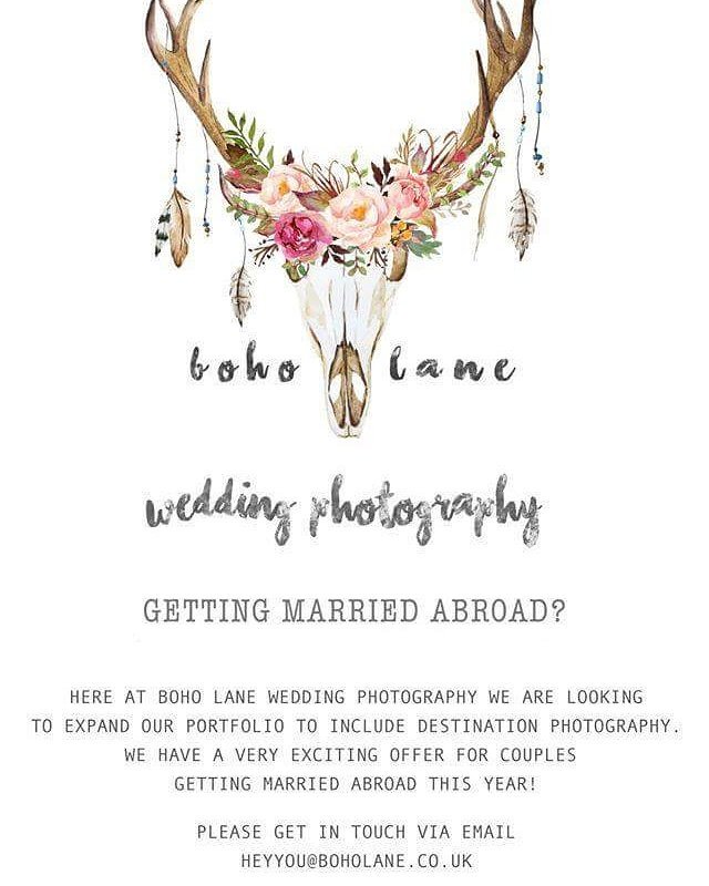 We are offering #destination photography in exchange for flights and accommodation! Package worth £1495!! #abroad #wedding #weddinghour