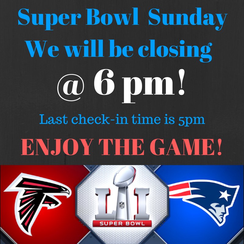 jumpamerica's tweet photo. This Sunday we will be closing two hours early!
#SuperBowl #jumpamerica #gurnee #gurneemills https://t.co/jdaJDghCLw