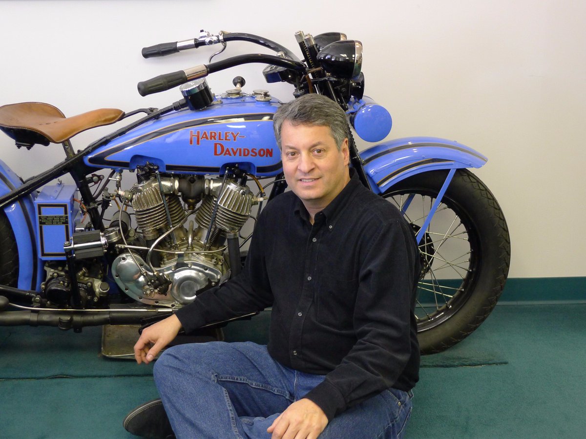 TBT With 1929 @harleydavidson JDH #TwoCam in my @AmericanIronMag offices. I had owned this #OldHarley since 1990 #classicHarley #harleynews