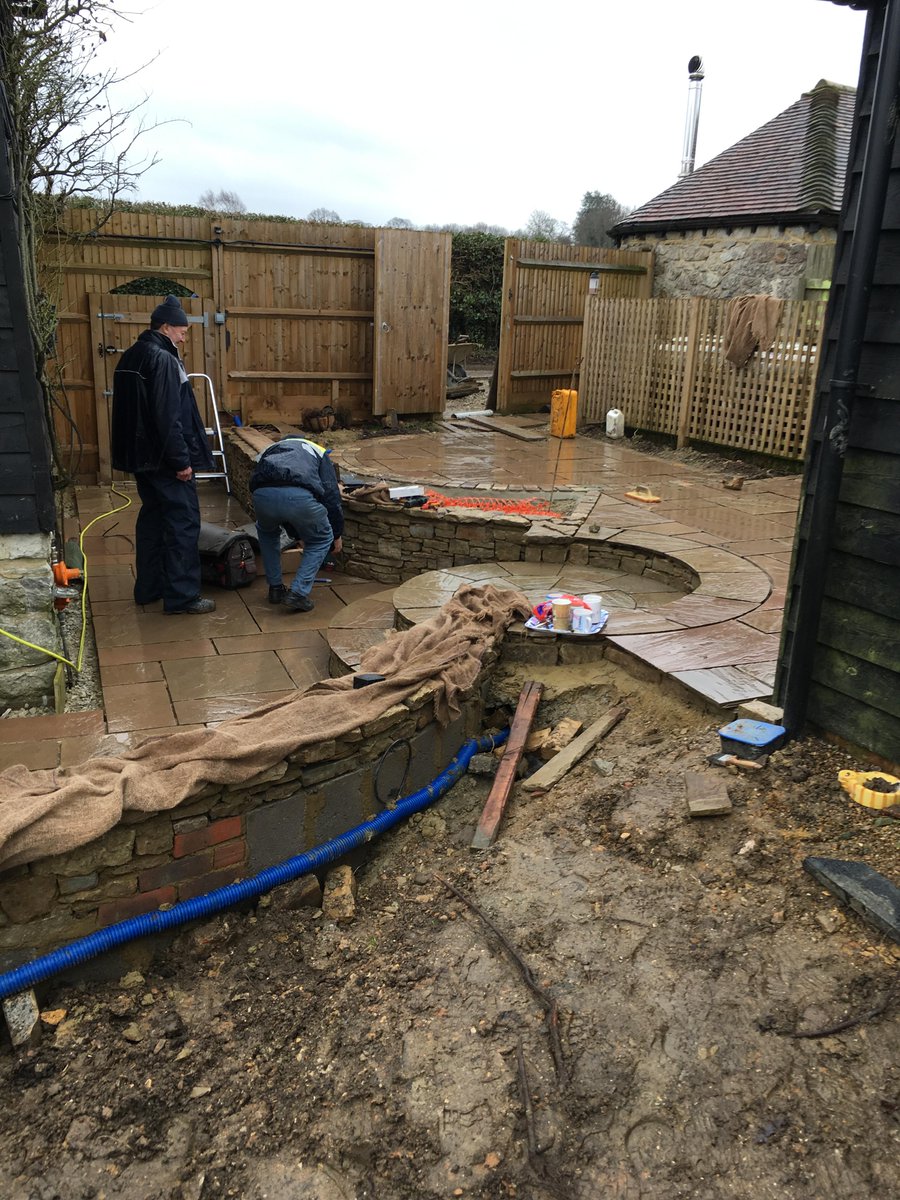 OpenviewLand's tweet photo. Our local site in #Loose #Maidstone is really coming along this the stone walls and paving looking great even in this weather @hsrlnwrh123 https://t.co/hyEA5TCWCg