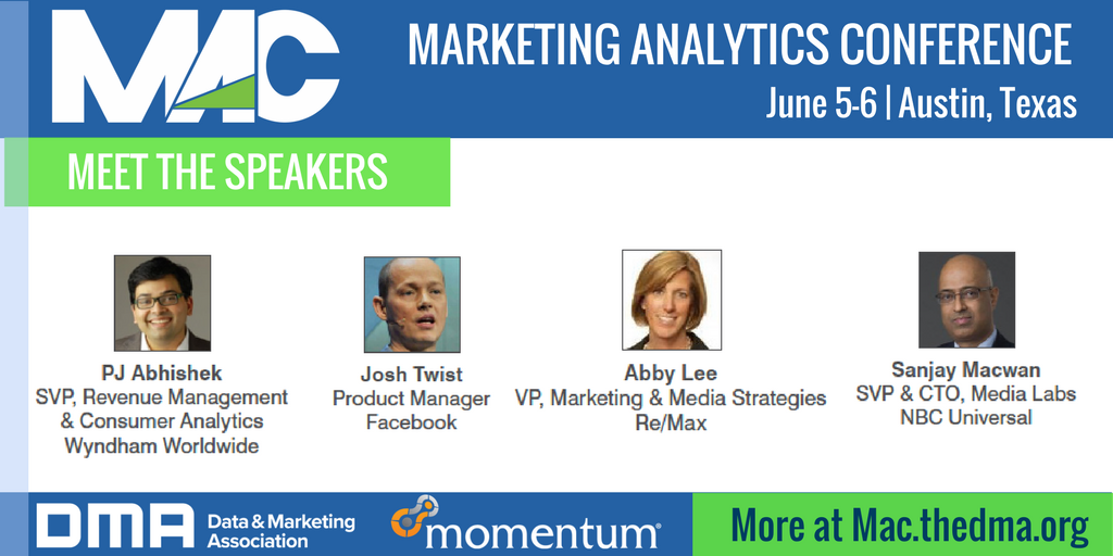 acceleventsco's tweet image. Announcing the 1st round of speakers for #DMAMAC June 5-6, TX. Take a look at bit.ly/2k3CjZ1 #Data #Analytics