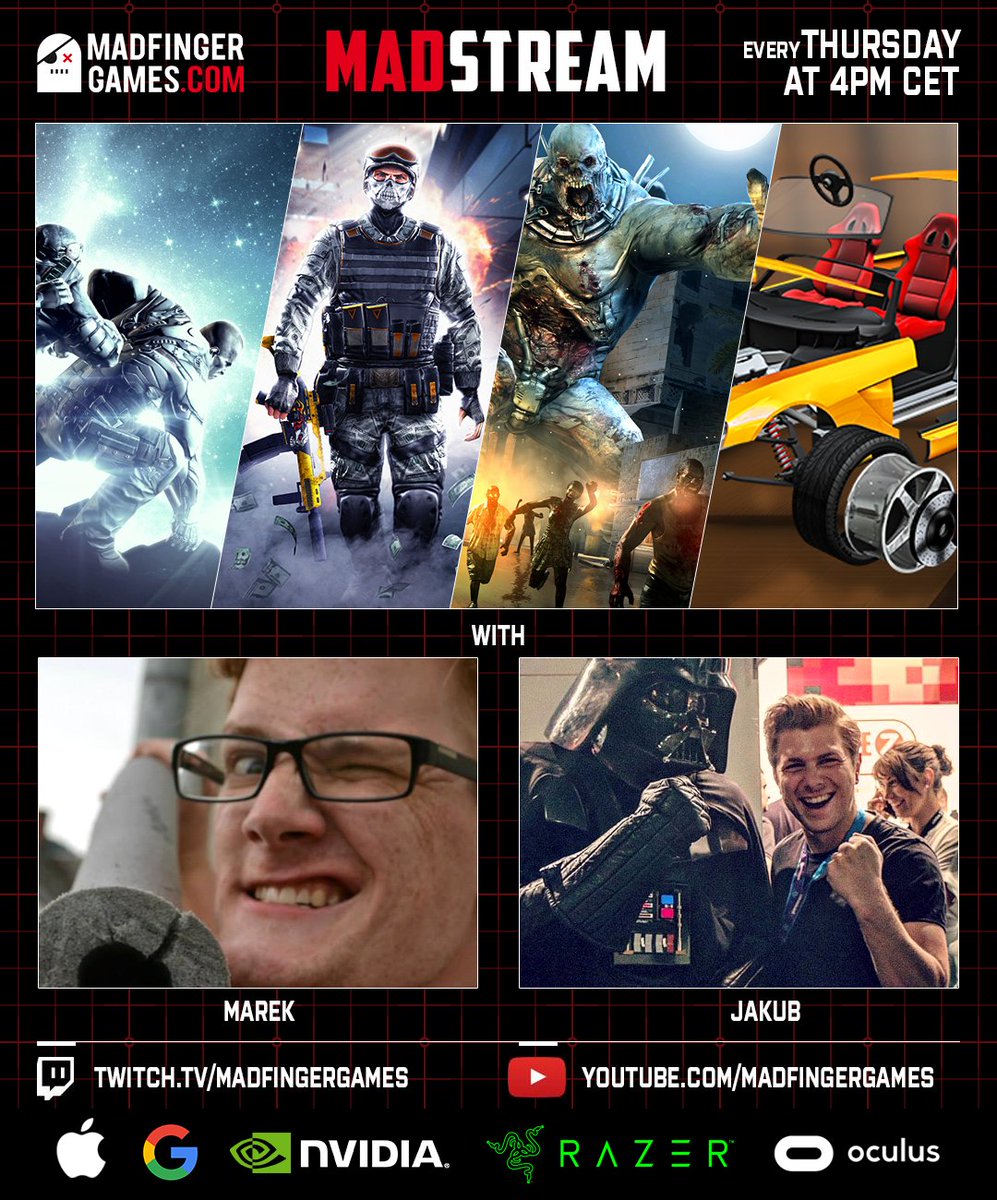 MADFINGERGames's tweet image. Watch us live in just one hour here: twitch.tv/madfingergames
#MADstream #UNKILLED #DeadTrigger #Shadowgun