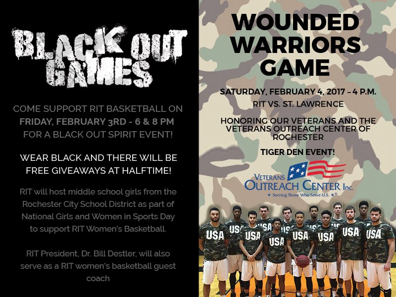 Fun weekend for #RIT women's hoops and <a href="/RITbasketball/">RIT Men's Basketball</a>. Big <a href="/LLAthletics/">Liberty League</a> games against <a href="/ClarksonUSports/">ClarksonAthletics</a> and <a href="/SLUsaints/">Saints Athletics</a> with a lot going on.