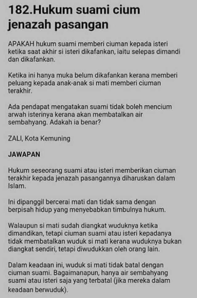 Fatenism On Twitter Hukum Suami Cium Jenazah Pasangan Sebak Pulak Nak Membaca Jawapan Tu Https T Co Z0cfqs8mdb Twitter