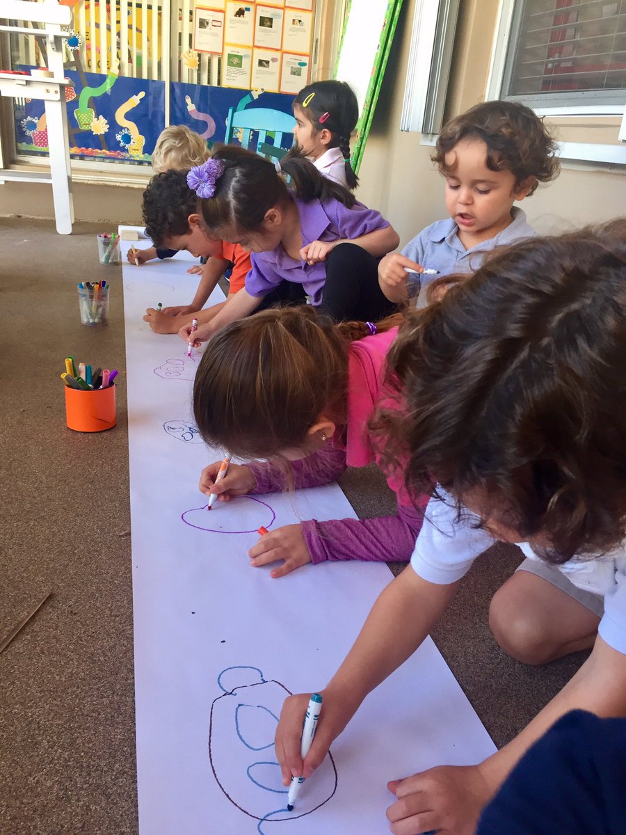 Drawing on our porch on this gorgeous morning! #GSLearning #RaiderPride 100thOfSchool #prek #littleraiders