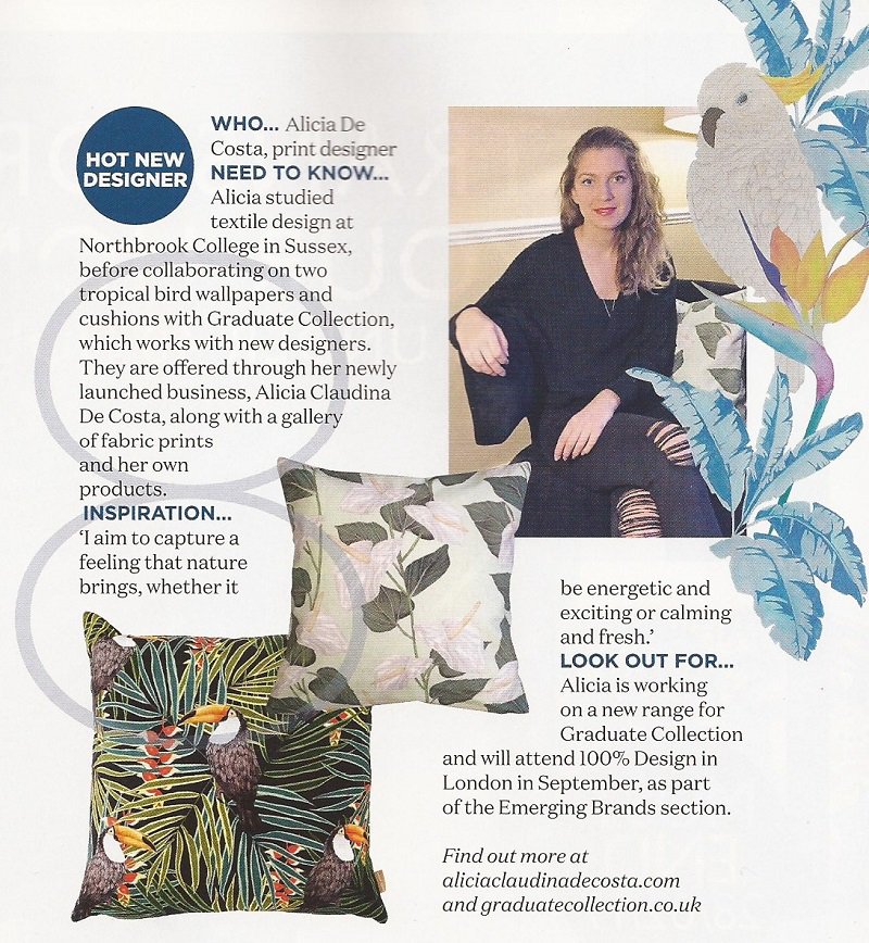 Thanks <a href="/RealHomes/">Real Homes</a> March for featuring  Alicia De Costa - one of the new designers <a href="/gradcollection/">Graduate Collection</a>  #cushions #wallpaper #homedecor