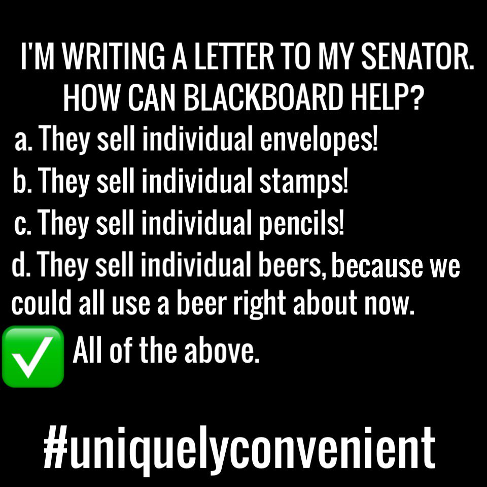 blkbrdgrocery's tweet photo. Political action and beer for your Thursday. #eatdrinkshop #blackboardgrocery #uniquelyconvenient https://t.co/JbiP7xvca5