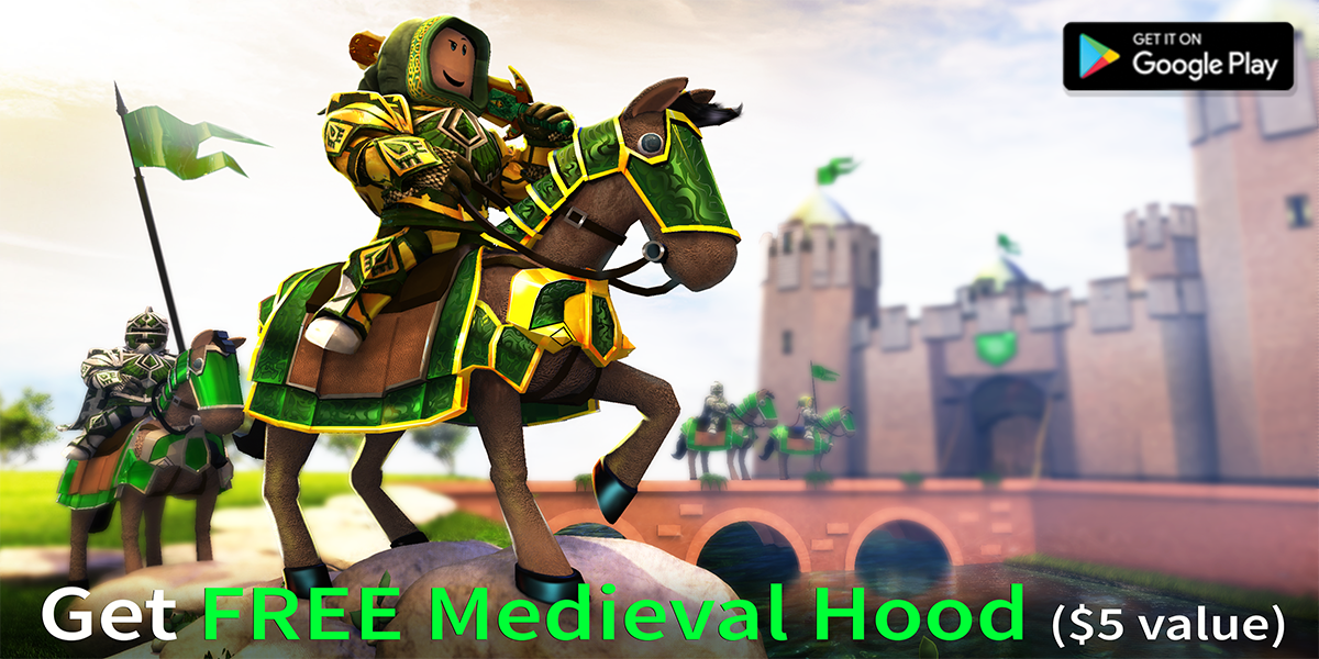 Roblox On Twitter Exclusive Free Medieval Hood 5 Value Through Googleplay Get It Through The Mobile Avatar Editor Try It On Https T Co X9acn0zodm Https T Co Vxctotmfcj - roblox avatar store