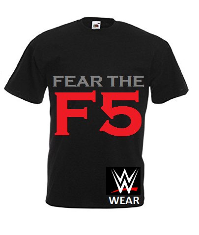 WCWShop's tweet photo. When you go to @WCWTURBO make sure you get the BRAND NEW @DaveEsner #FearTheF5 T-Shirt for Men, Kids and Women's sizes. https://t.co/HiRQC69335