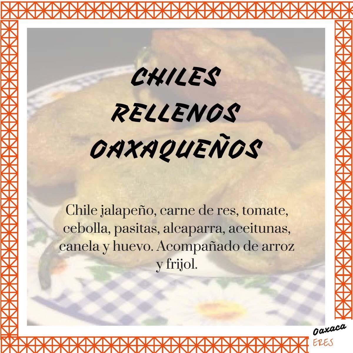 OaxacaERES's tweet photo. Chiles rellenos: un manjar al alcance de cualquier mexicano❤
#ChilesRellenos #Oaxaca #MiOaxaca #ComidaOaxaqueña #OaxacaEres https://t.co/r3APK3YUxj