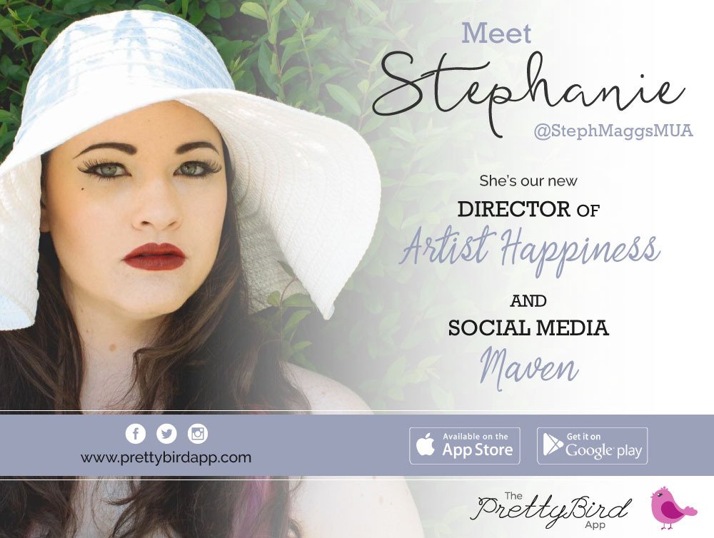 PrettyBirdApp's tweet photo. Have you met #PrettyBirdApp's newest team member?! Stephanie is our fabulous new Director of Artist Happiness + #SocialMediaMaven! #BestTeam https://t.co/cm3s5jWTzk