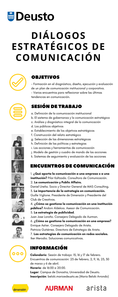 No te pierdas los diálogos estratégicos de comunicación con <a href="/pkaltzada/">Pilar Kaltzada</a>, @aaldekoa,<a href="/danielurena/">Daniel Ureña</a>,<a href="/ikermerodio/">Iker Merodio</a>,<a href="/arista/">arista</a> agenda.deusto.es/es/tag/dialogo…