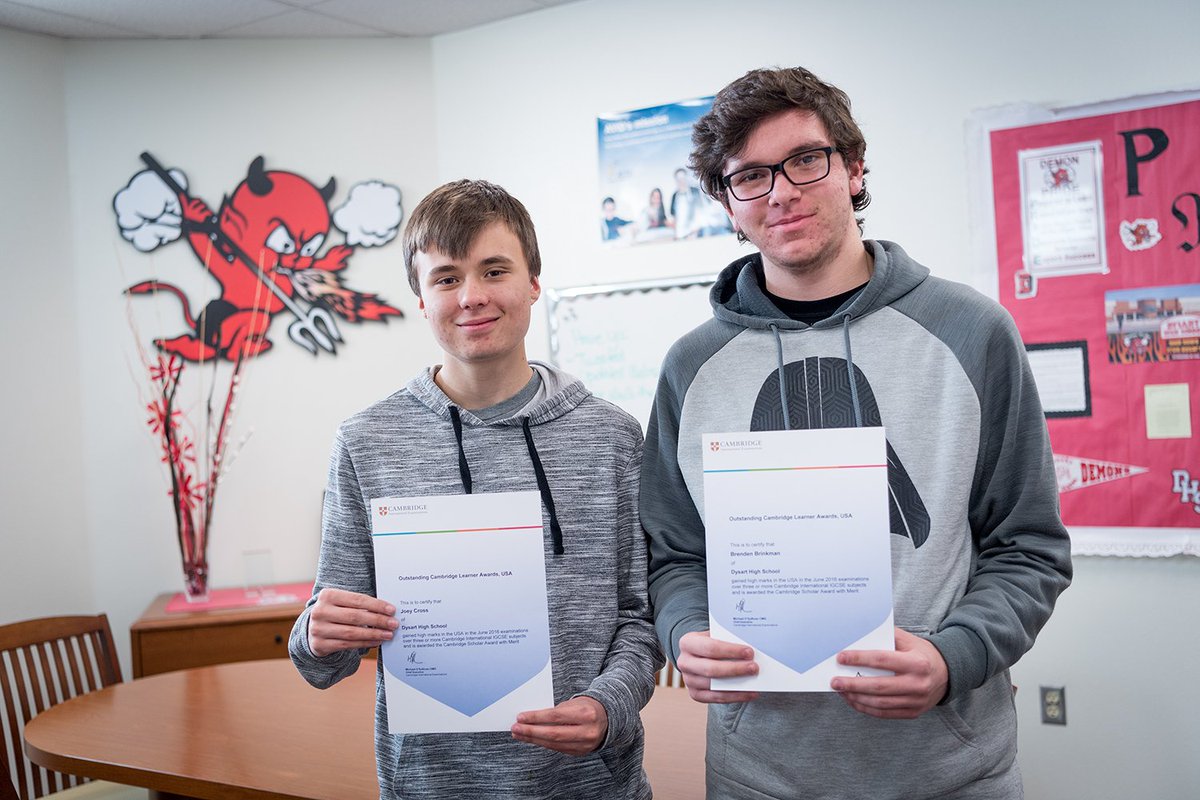DysartUSD's tweet photo. Congrats @onceademon's Joey Cross & Brenden Brinkman for winning the @CIE_Education Award w/ Merit. #NewDysart #WeAreDysart https://t.co/NMRlK9gfzS