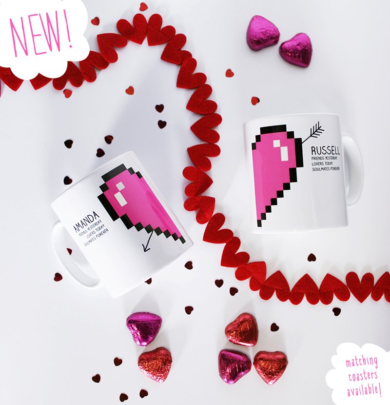 Check out our Personalised Pixel Love Heart Mugs and Coasters!!
#fastdelivery #ValentinesDay #love #giftideas
meenymineymo.com